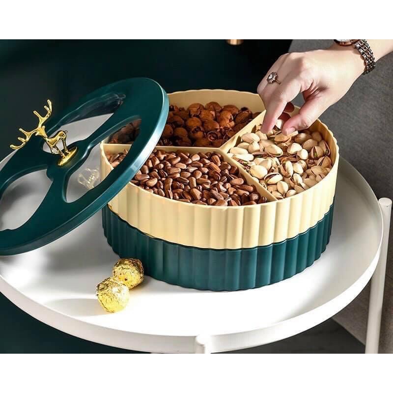 KHAY MỨT TRÒN NẮP HÌNH HƯƠU SANG CHẢNH 2 TẦNG MỚI 2020 | BigBuy360 - bigbuy360.vn