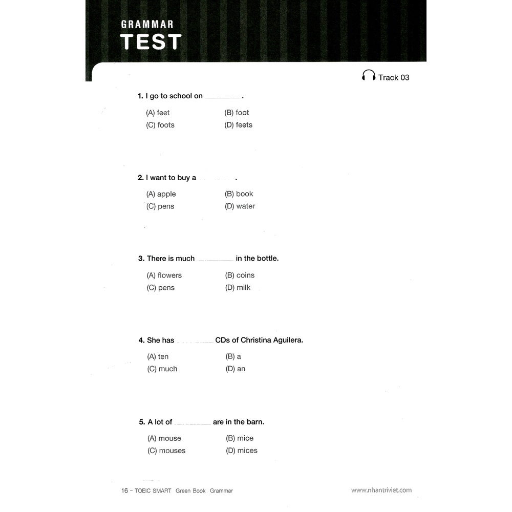Sách Toeic Smart - Green Book Grammar