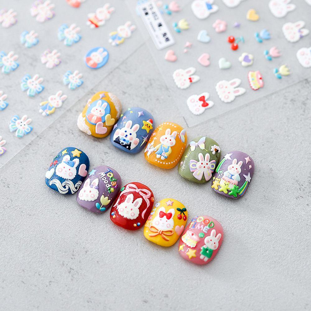 Miếng Dán Trang Trí Móng Tay Tự Dính Họa Tiết Hoạt Hình Hoa / Chuột Mickey Giáng Sinh Dễ Thương