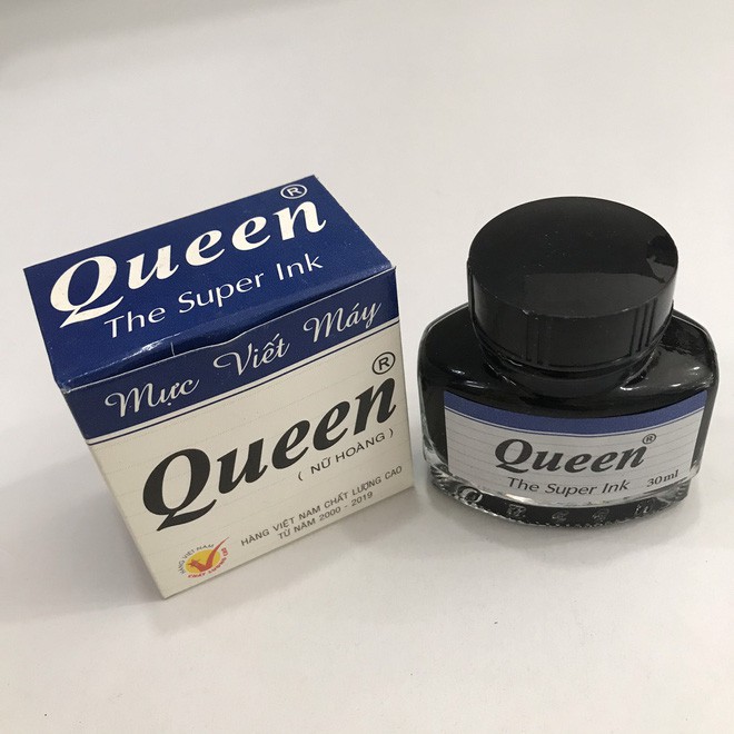 Lọ mực Queen tím học sinh, mực bút máy