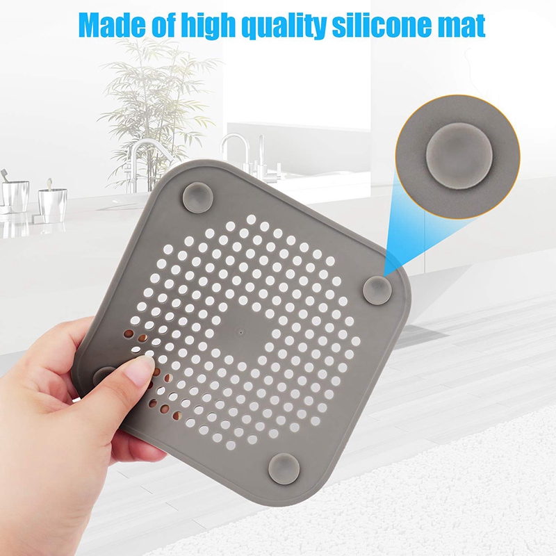 Nắp đậy lỗ thoát nước nhà tắm dạng vuông phẳng chất liệu silicon