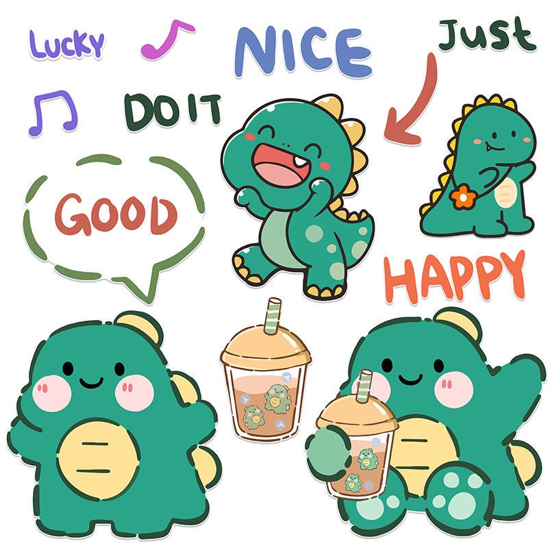 Miếng Dán Trang Trí Chống Thấm Nước Hình Chú Khủng Long Dễ Thương