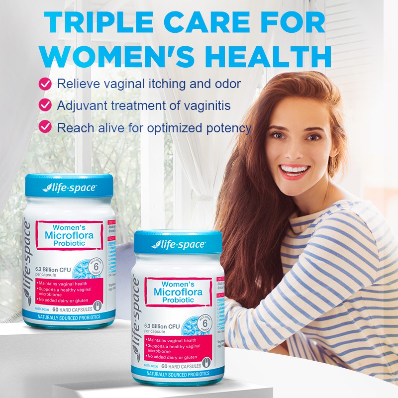 [M'SMARTY] - Men Vi Sinh Phụ Nữ Life Space Women's Microflora Probiotic 60 viên Úc