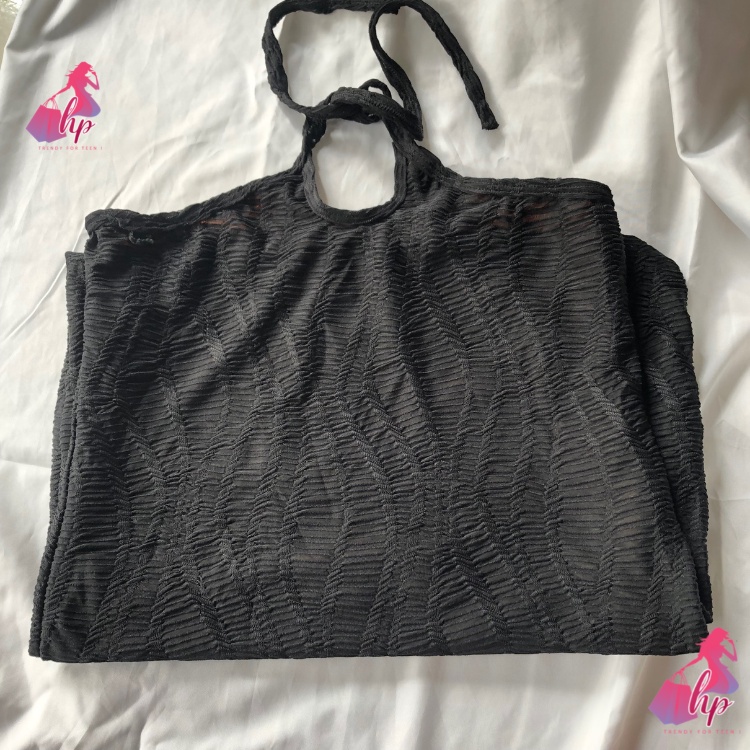 Váy đầm yếm dáng dài nữ cột dây màu đen trắng  thun xốp quảng châu sexy phong cách sang chảnh dự tiệc alohashop91