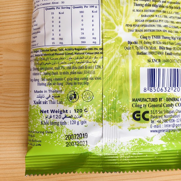 kẹo vị chanh muối thái lan 120 gram 1 bịch 30 viên date 2023 | BigBuy360 - bigbuy360.vn