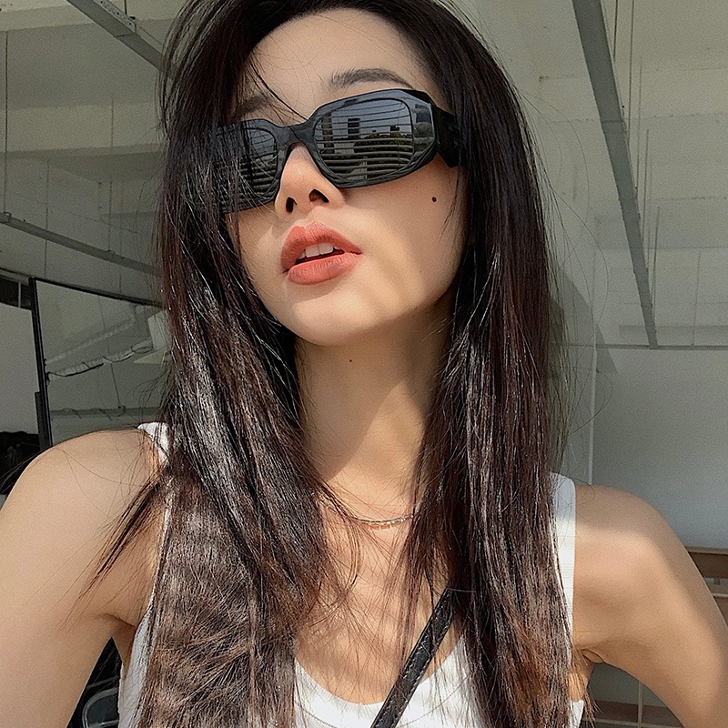 Kính Mát Gọng Vuông Bất Đối Xứng Phong Cách hip hop Thời Trang