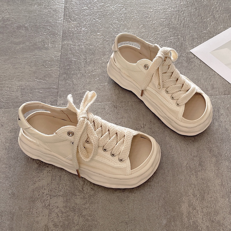 Giày Sandal Vải Canvas Đế Dày Hở Ngón Mùa Hè 2022 Phong Cách Mới Dễ Phối Đồ Cho Nữ