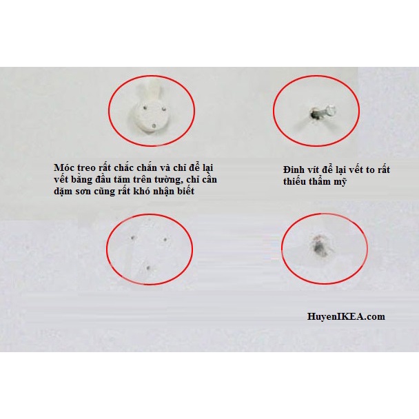 COMBO 3 MÓC TREO KHÔNG KHOAN CON VOI 6KG