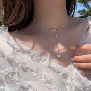 Dây chuyền ngọc trai đính nơ