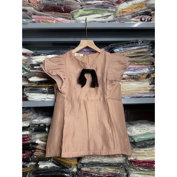 ÁO KIỂU NƠ ĐEN BÈO VAI MS15288