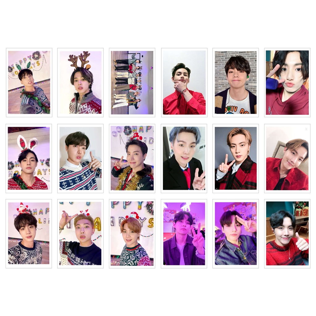 Ép lụa] Lomo Card 72 Ảnh BTS 2021 Happy Holidays