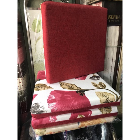 Nệm Vuông ngồi bệt màu Đỏ Đô kích thước 40x40 cm dày 3cm.có kéo khóa.