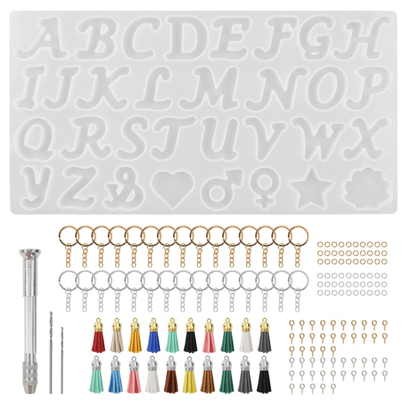 Sa Khuôn Silicon Làm Móc Khóa Resin Hình Chữ Cái