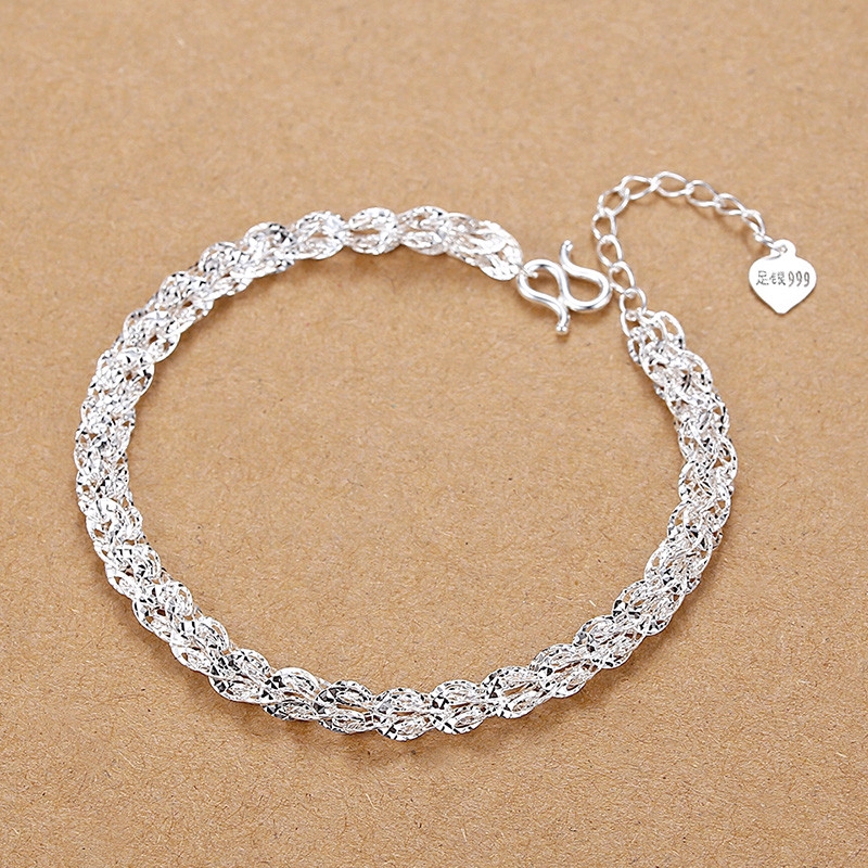 Vòng tay bạc 925 đơn giản retro thời trang
