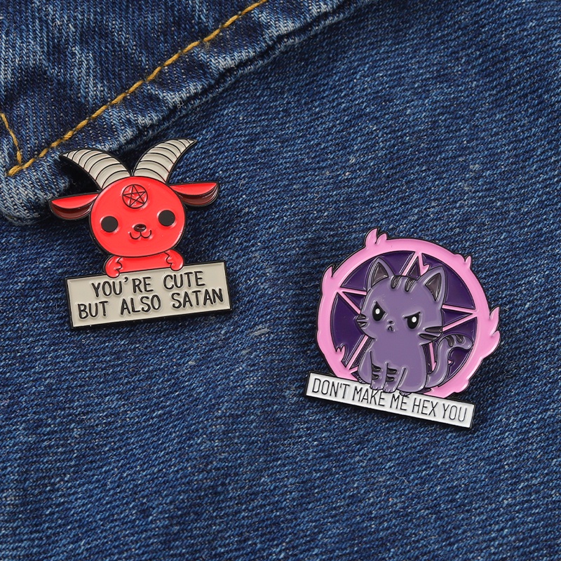 Ghim Cài Áo Hình Dáng Chú Dê/Mèo Phù Thủy Dễ Thương