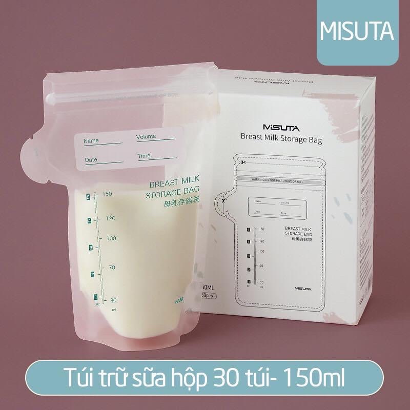 Túi trữ sữa Misuta dung tích 150ml,200ml, hộp 30 túi có vòi rót