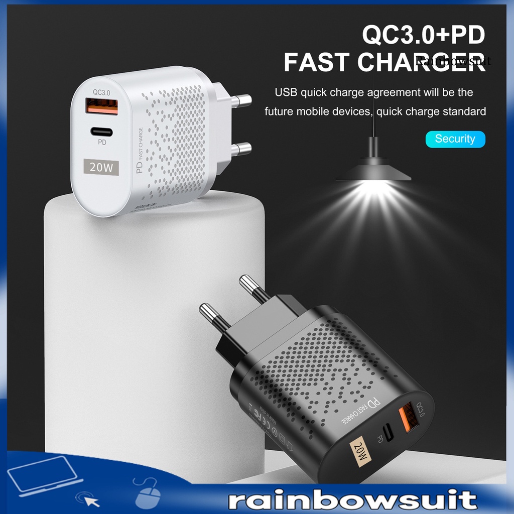 Cốc Sạc Nhanh USB-A Type-C QC3.0 20W PD Cho iPhone Android