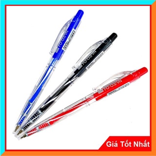Bút bi Thiên Long Flexioffice FO03VN Ngòi 0.5mm - Ống Ruột Màu Xoắn Trắng,Viết Trơn Êm, Mực Ra Đều