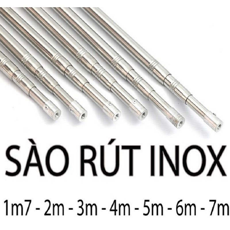 Sào Rút Inox, Sào Phơi Đồ inox thanh lý cán vợt câu cá sào chim inox 304 - DIHOSO FISHING