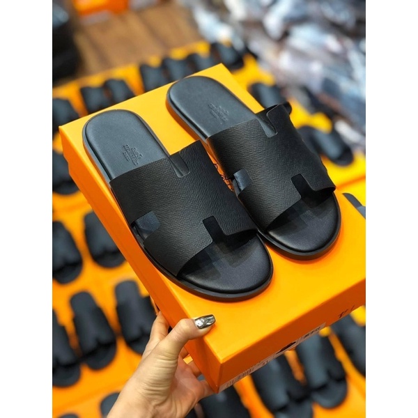 Dép da đính đá H đính nam kèm video
