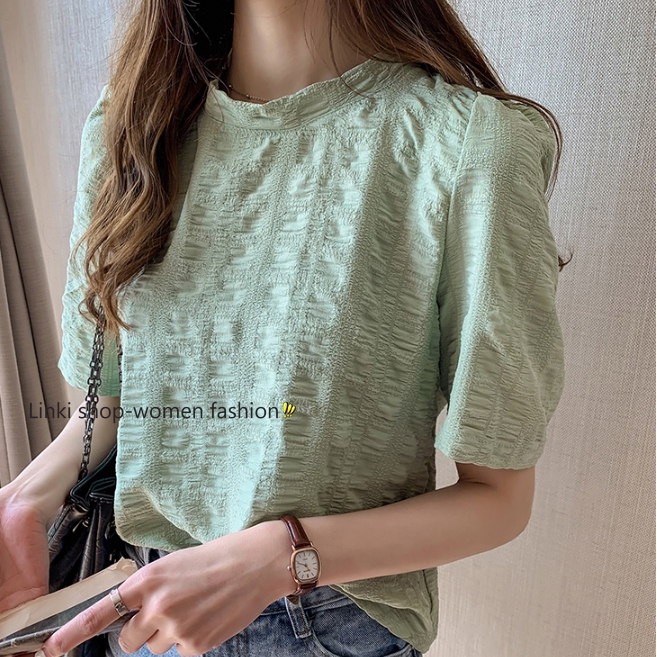 Áo chiffon ngắn tay thời trang cho nữ | BigBuy360 - bigbuy360.vn