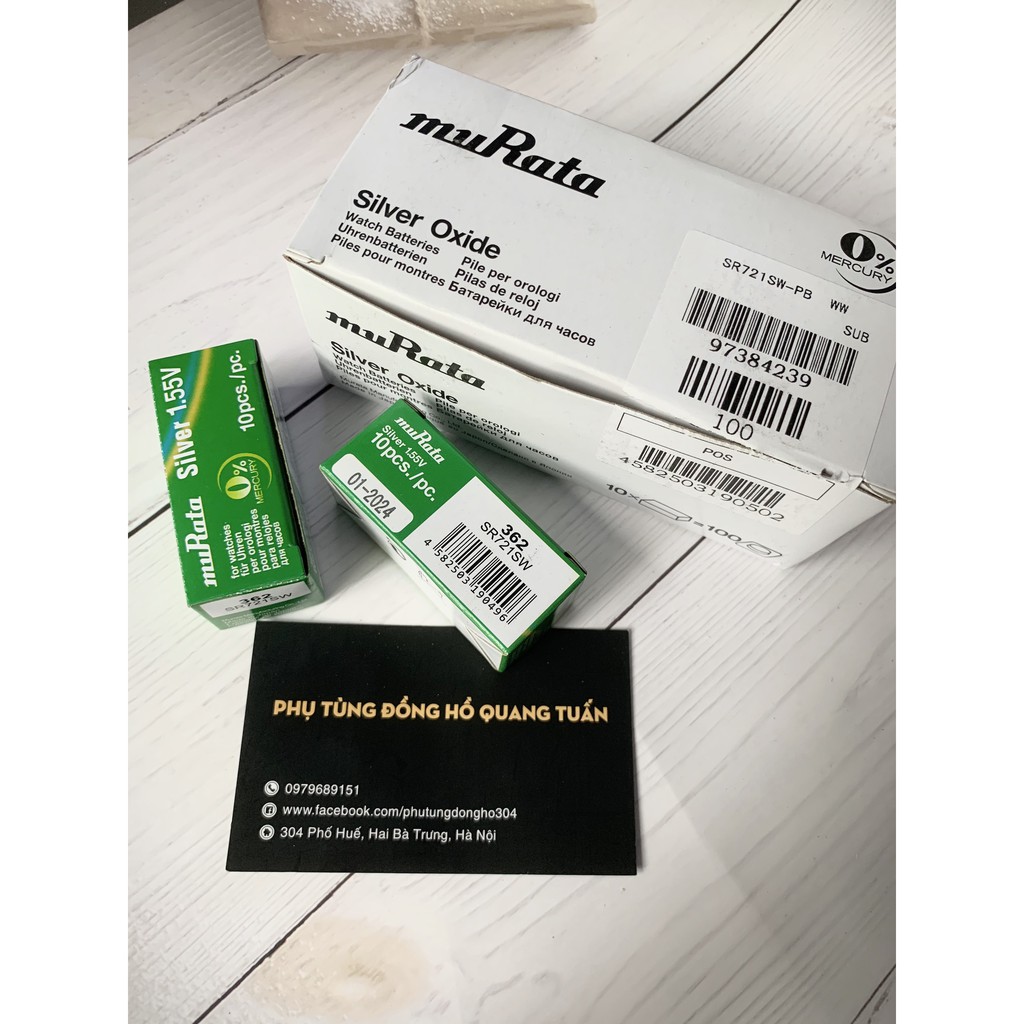 Pin muRata - Sony 721 SR721SW SR721 720 362 Nhật Bản Vỉ 1 viên