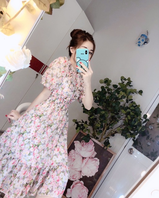 Đầm maxi tay bồng bèo ngực 8 màu | BigBuy360 - bigbuy360.vn