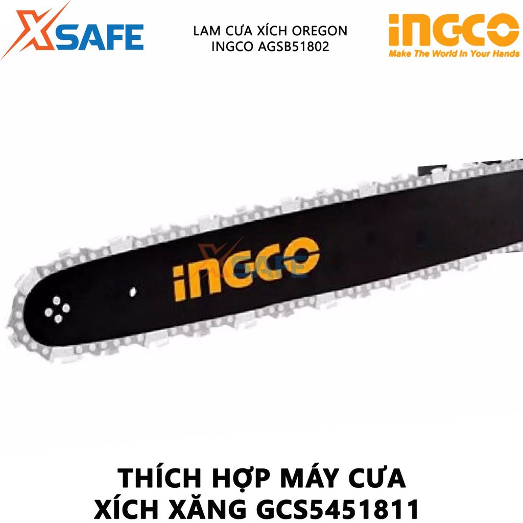 Lam cưa xích INGCO AGSB51802 18&quot; - Phù hợp cho máy cưa xích xăng [CHÍNH HÃNG][XSAFE]