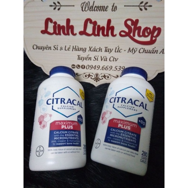Viên uống bổ sung Canxi Citracal Maximum Calcium Citrate +D3 280 viên