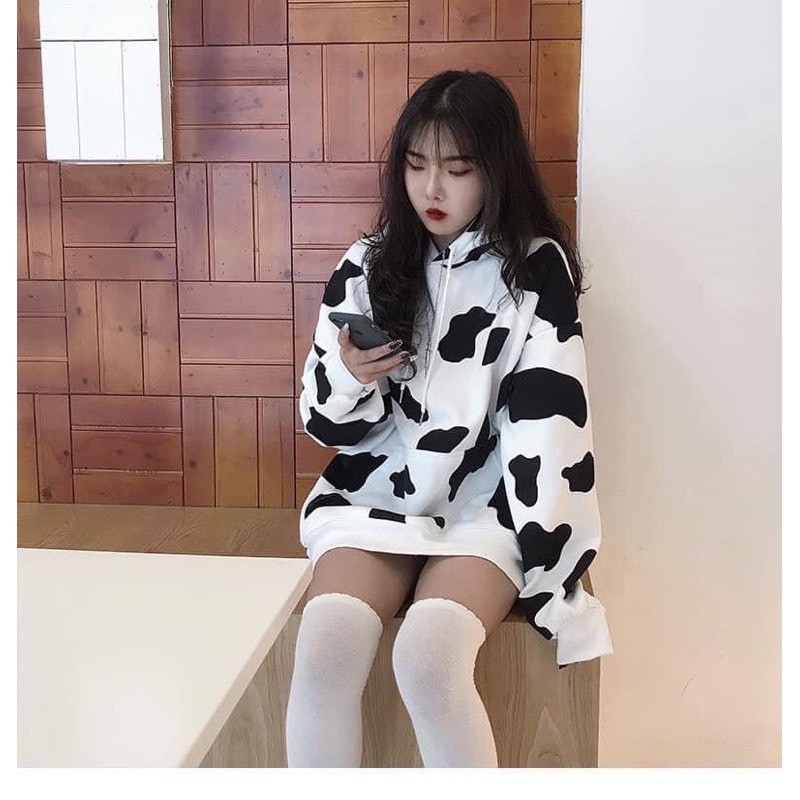 💖 MẪU HÓT 💖 Áo hoodie bò sữa nam nữ có Nón unisex form rộng họa tiết cực đẹp thời trang năng động khoác Mũ to | BigBuy360 - bigbuy360.vn