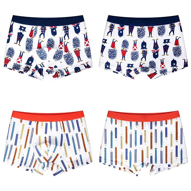 Set 2 quần lót cotton nhiều màu họa tiết cho bé trai