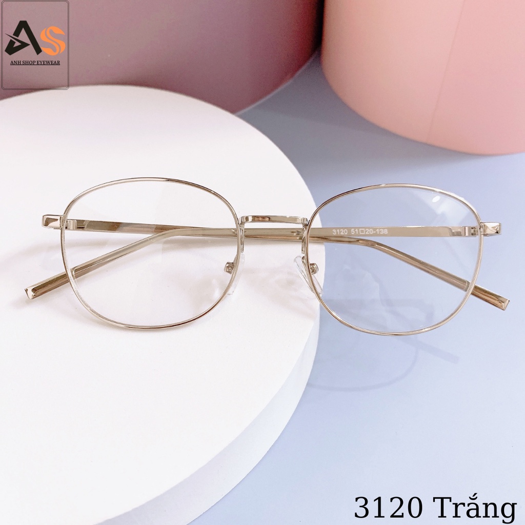 Gọng kính kim loại nhỏ nam nữ kiểu dáng thời trang nhận cắt cận viễn loạn 3120