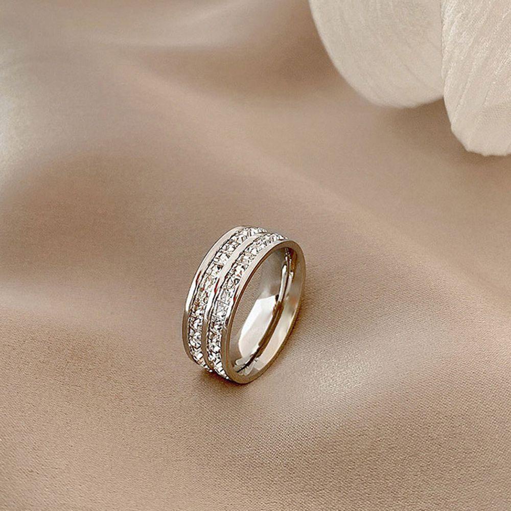 JARRED Nhẫn Cặp Bằng Thép Titan Nhiều Kích Cỡ Phong Cách Hàn Quốc Cổ Điển