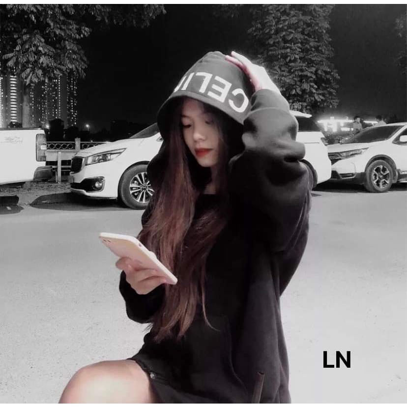Áo khoác nỉ hoodie dây kéo có mũ trùm đầu (60LN-9PP6)