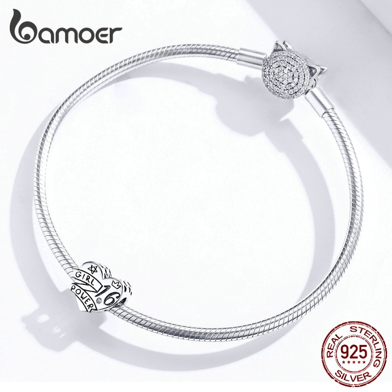 Vòng Đeo Tay Bamoer Bằng Bạc 925 Mặt Charm 16 Tuổi SCC1437 Làm Quà Tặng Sinh Nhật