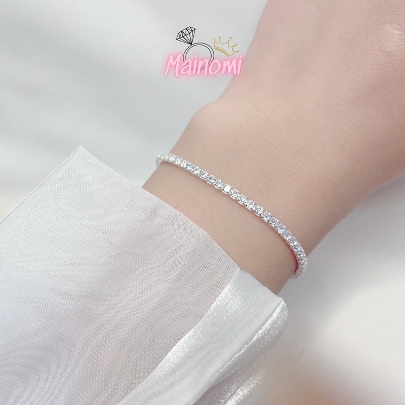 Lắc tay full đá dây rút bạc ý nhẹ nhàng thanh tú MAINOMI Shop bạc xinh