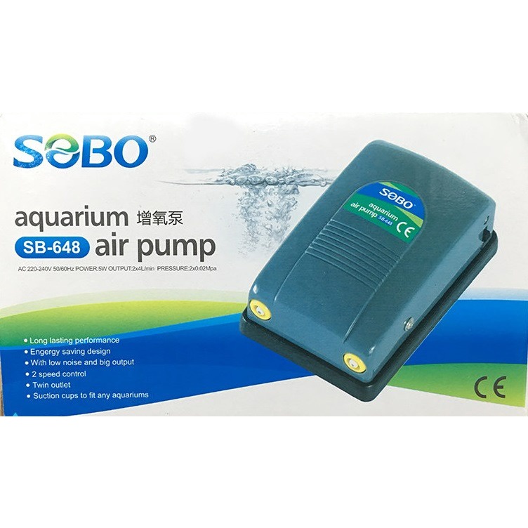 Máy Sủi Oxy 2 Vòi Sobo SB-648  - Sủi Oxi Cho Bể Cá