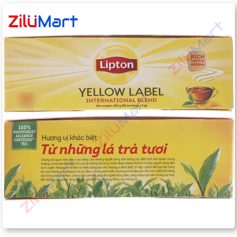 Trà đen túi lọc Lipton nhãn vàng  loại 200g
