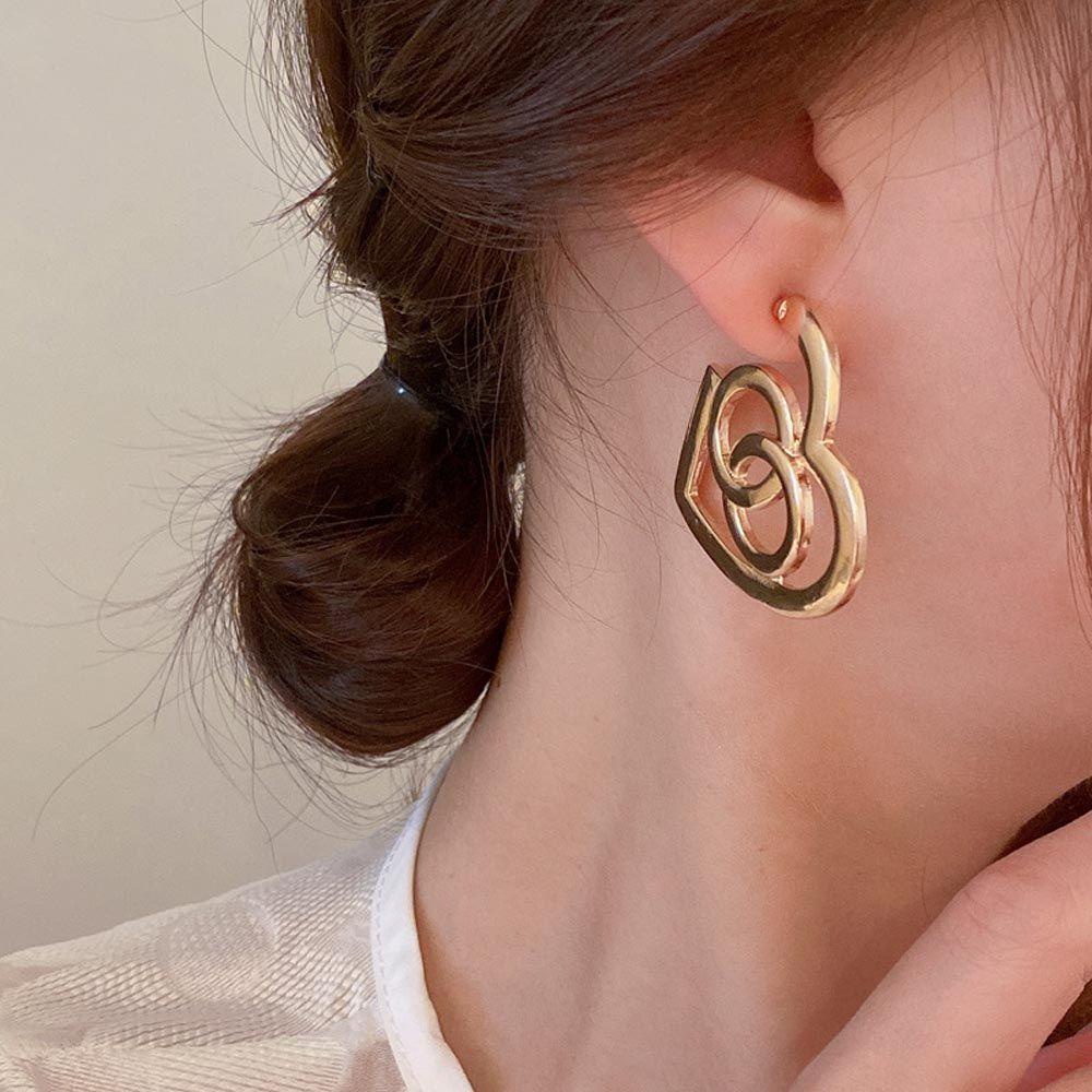 Bông Tai Dáng Dài Hình Tròn Phong Cách Vintage Thời Trang Cho Nữ