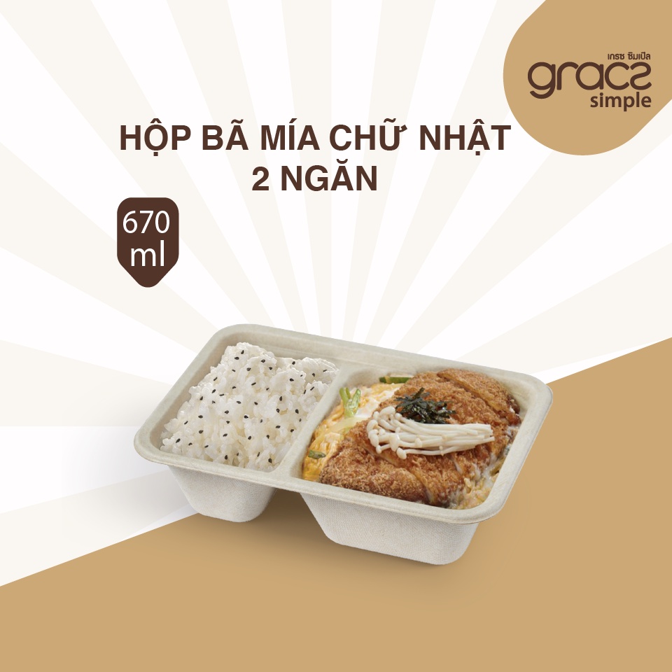 Hộp bã mía 2 ngăn