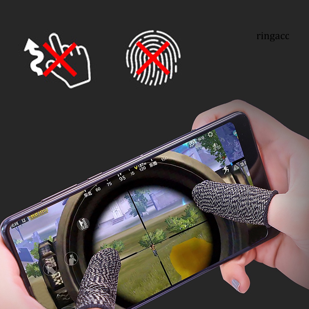 1 Cặp Bao Ngón Tay Chơi Game Điện Thoại Chống Trầy Bằng Sợi Nylon