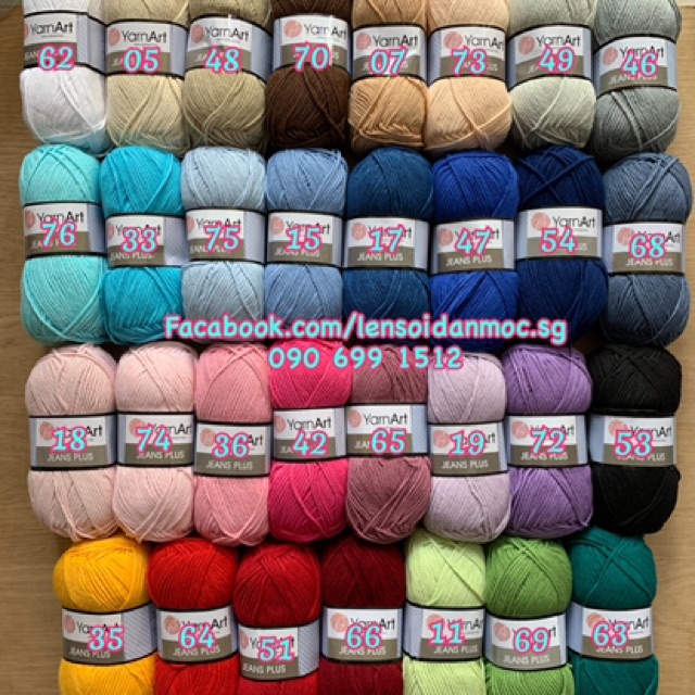 Combo 10 cuộn Len JEANS PLUS Thổ Nhĩ Kỳ