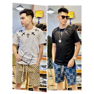 Áo phông thêu da nam, áo phông cotton nam