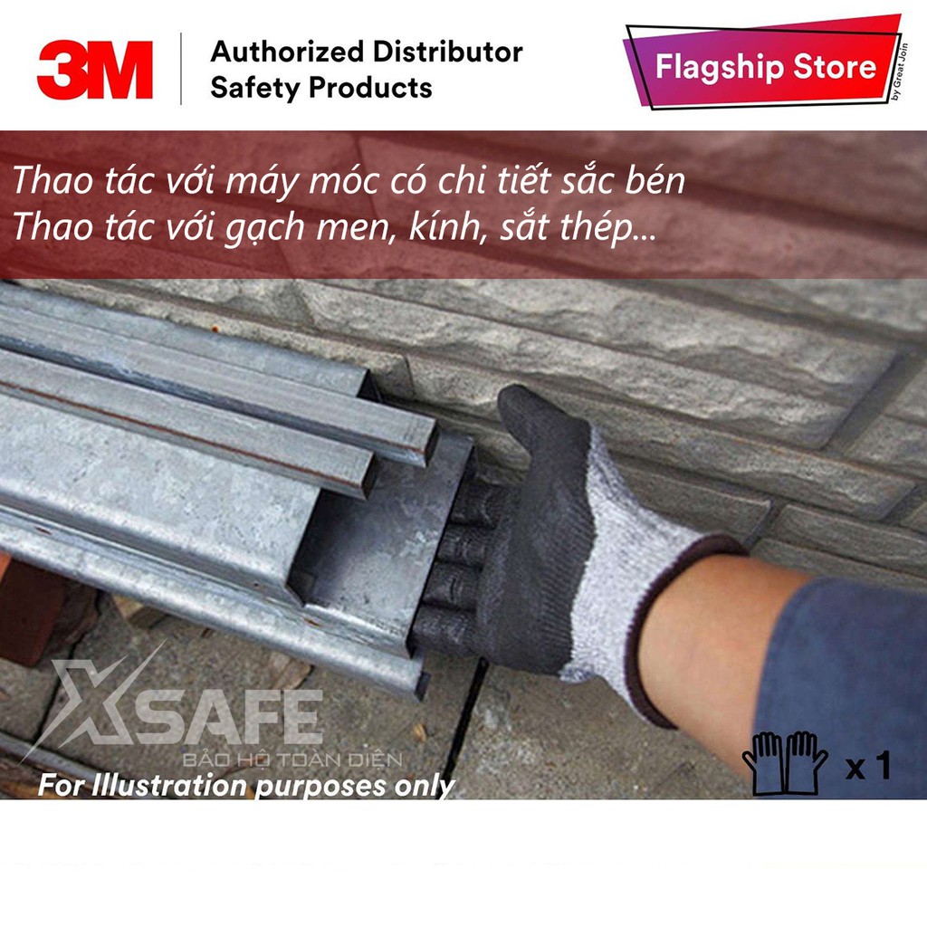 Găng tay chống cắt 3M cấp độ 5 phủ PU Găng chống cắt - chống mài mòn - xé rách - đâm xuyên theo tiêu chuẩn EN388 4543