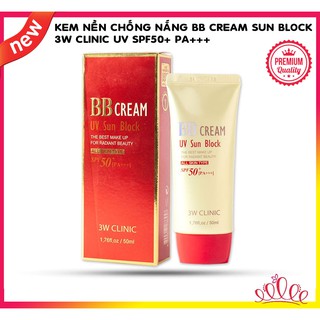 Kem trang điểm chống nắng 3W Clinic UV Sun Block BB Cream SPF50+ PA+++ 50ml