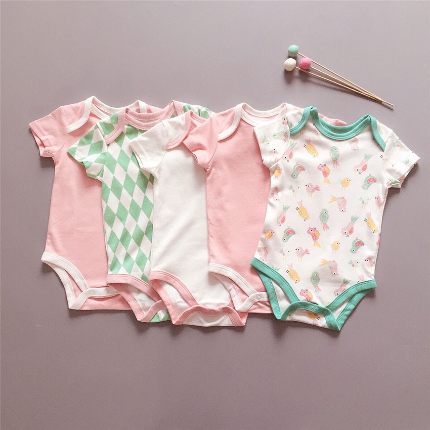 COMBO 2 Bộ Bodysuit Cộc Tay Cho Bé Trai Và Bé Gái Từ 0-14kg TANOSA KIDS