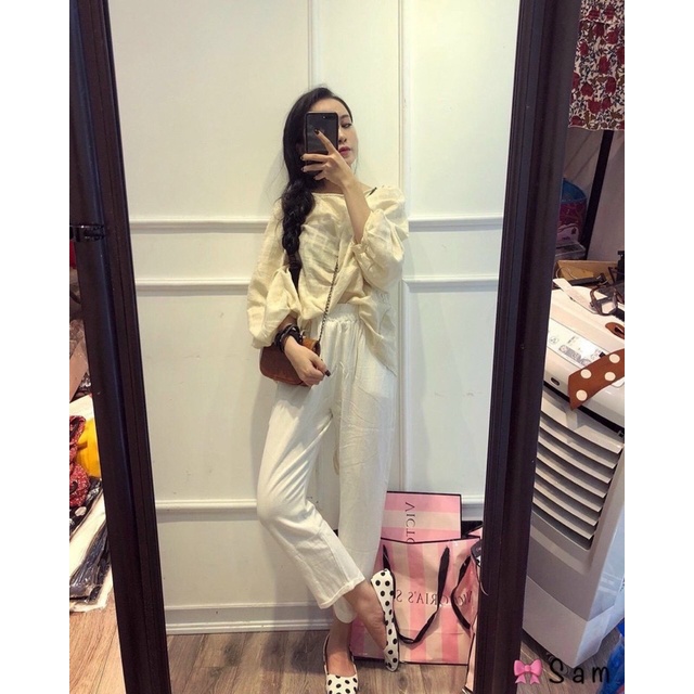 QUẦN BAGGY ĐŨI CẠP CHUN MÀU VITAGE CHẤT MÁT QUẢNG CHÂU MS17772