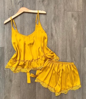 BỘ LỤA SATIN 2 DÂY REN BÈO