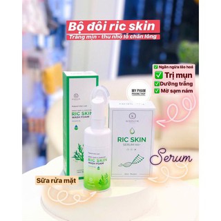 Combo serum ric skin + sữa rửa mặt wash foam kohinoor