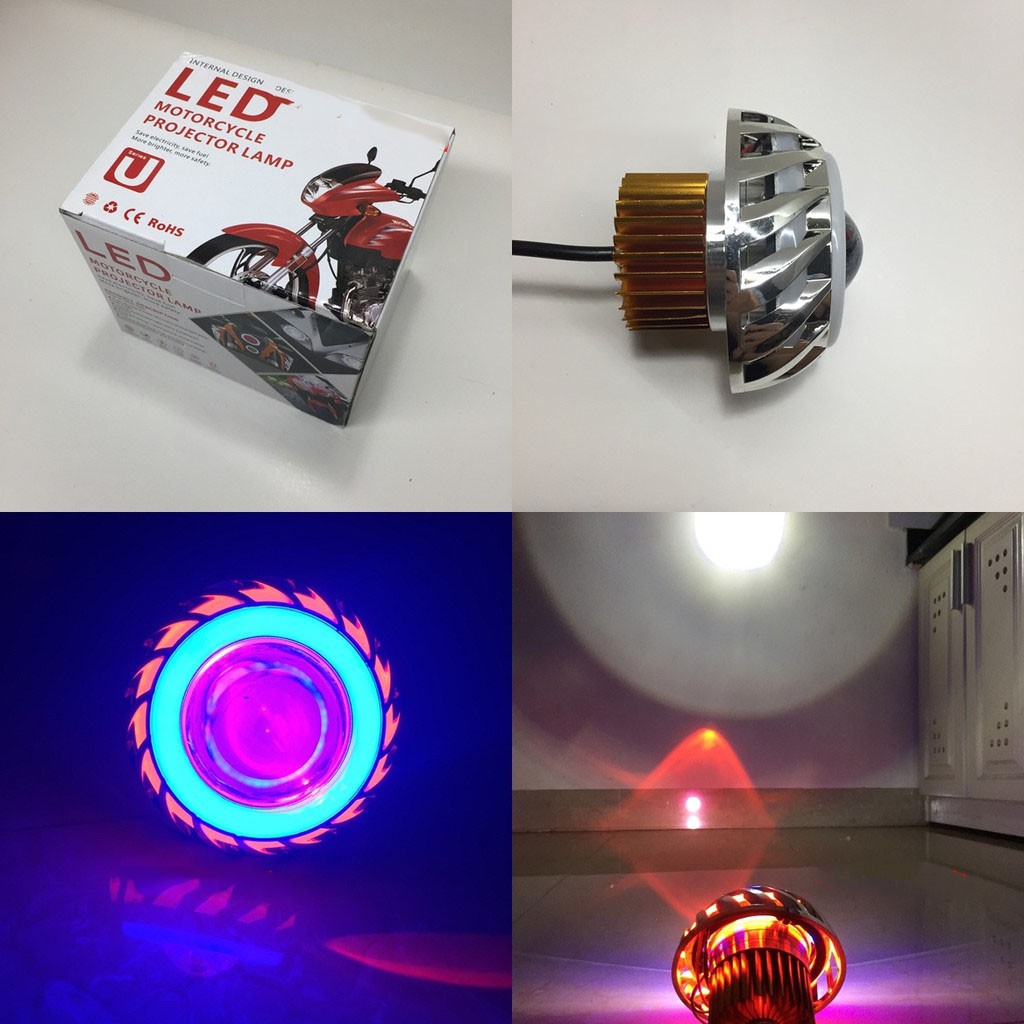 Đèn pha LED Bi cầu Lốc Xoáy U14  -Mẫu D5